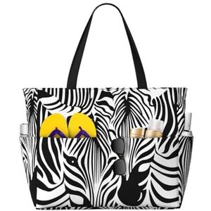 HDTVTV Abstracte Dierlijke Zebra Print, Grote Strandtas Schoudertas Voor Vrouwen - Tote Bag Handtas Met Handgrepen, zoals afgebeeld, Eén maat