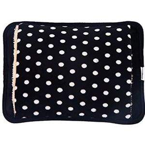 DieffematicRSD Warmwaterkruik Draagbare Elektrische Warmwaterzak Met Polka Dot Pluche Cover Explosieveilige Verwarming Fles Opladen Winter Handwarmer (Color : Black)