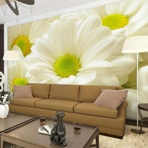 3D Moderne Muurschildering Slaapkamer Witte Bloemen Bloemen Landschap Slaapkamer Modern Behang-430Cm×300Cm
