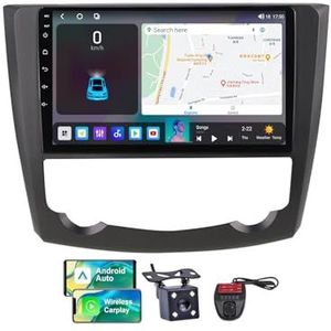Android 13 Autoradio 2 DIN Compatibel met Renault Kadjar 2015-2017 9 Inch Screen Carplay en Android Auto met Bluetooth 5.0/FM RDS/Bediening op het stuur/Achteruitrijcamera(NF-5)