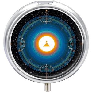 Ronde pillendoos 3 compartimenten draagbare medicijnpillendoos één maat pillendoos voor zakpillenorganisator en vitaminecontainers voor reizen