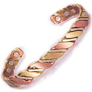 Twisted Koper Armbanden voor Vrouwen Rose Goud-Kleur Gezondheid Energie Magnetische Koper Verstelbare Manchet Armbanden & Bangles voor Artritis Verlicht Pijn
