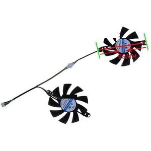 2 stuks/set, GPU-koeler grafische kaartventilator voor AMD JIESHUO 51RISC RX 6600M RX6600M voor MLLSE 580 8GB Gaming GDDR5(XY-D09015B)