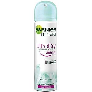 Garnier Mineral UltraDry Deo Spray, anti-transpirant, intensieve bescherming tegen lichaamsgeur en okselzweet, tot 48 uur werking, zonder alcohol, 6 x 150 ml