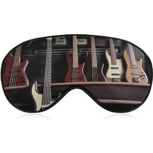 Gitaar bas muziekinstrumenten verduisterende slaap oogmasker, geventileerde stof, verstelbare draagstijl, nul druk slaapmasker zacht huidvriendelijk oogmasker voor vrouwen mannen