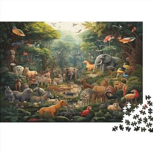 Jungle Dieren Puzzel 500 Stuks Houten Puzzels voor Volwassenen Educatief Game Challenge Speelgoed 1000 Stuks Houten Puzzels voor Volwassenen Kinderen 500 Stuks (52 x 38 cm)