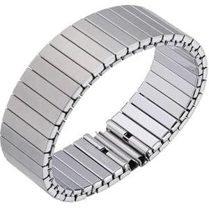 ZHGUIMING 14mm 16mm 18mm 20mm 22mm Roestvrijstalen elastische stretchband Horlogeband Metalen expansieband Polsband Accessoires Armband(Silver,18MM_L)