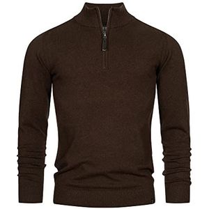 Indicode - Gore Pullover - Dk Brown Mix - Trui van 80% Katoen