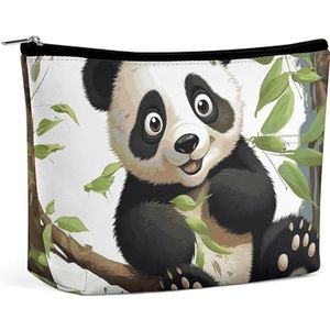 NKJJSTES Grote Capaciteit Kosmetische Zak Waterdichte Cosmetische Organisator Basketbal op Brand Cosmetische Accessoires Organizer voor Vrouwen/meisje, Panda op de boomtak, Eén maat