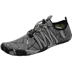 Waterschoenen Mannen Vrouwen Outdoor Waterschoenen Ademend Sneldrogend Wandelen Sneakers Vijf Vinger Waden Schoenen Voor Surfen, Duiken, Grijs, 46 EU