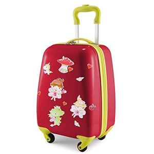 Hauptstadtkoffer - Kinderbagage kinderkoffer hardshell koffer boordbagage voor kinderen ABS/PC,, rood + sticker feeën, kinderbagage