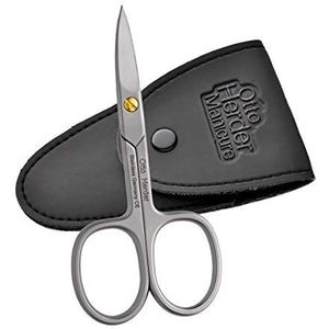 Otto Herder® roestvrije nagelschaar 9 cm met eenzijdige microtanden incl. gouden tas, verstelbare schroef, nagelschaar voor voet- en vingernagels
