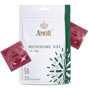 AMOR XXL Premium Condooms Ultragevoelig, Ø 54 mm, Transparant, Verpakking van 50