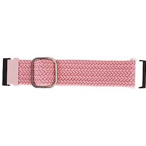 Horlogeband, 24 Mm Nylon Vervangende Horlogeband, Verstelbare Ademende Roestvrijstalen Elastische Gesp voor Sport voor Dames (Roze)