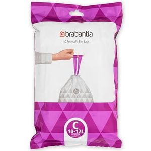 Brabantia PerfectFit Vuilniszak code C, 10-12 Liter, 40 stuks/dispenser pack