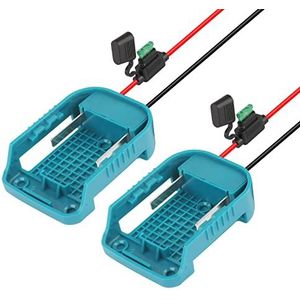 2 Pak QUPERR Power Wheel Adapter met Zekering & Schakelaar, Accu Adapter voor Makita 18V Lithium Accu, Power Convertor voor DIY Werklampen, Ride On Truck, RC Toys en Robotics.