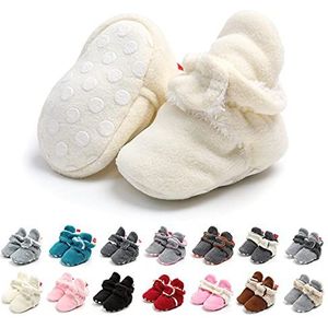 Edoton schattige sokken/sneeuwlaarsjes met zachte zolen, streepjes, kleine kinderlaarsjes voor pasgeborenen, baby's, verstelbaar