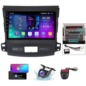 9 Inch Touchscreen Dubbel DIN Autoradio Compatibel met Mitsubishi Outlander 2 CW0W 2005-2013 met FM RDS DAB+ Autoradio Draadloze Carplay Android Auto Bluetooth 5.0 DSP(B,NF-1)