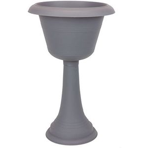 Hoge antraciet kleur plastic bloempot bloem vaas 58,5 cm hoogte