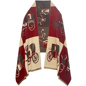 EXTREE Sjaal, dames, Pashmina-sjaal, wraps voor avondjurken, winter, grote poncho-cape, wijnrood, medium, wijnrood, M