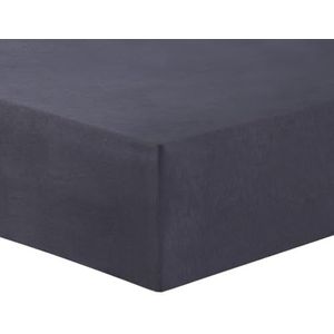 VISION - Flanel Hoeslaken - kleur: antraciet - 180 x 200cm met 30cm hoekhoogte - 100% katoen Flanel - zacht en warm