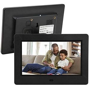 Digitale fotolijst, 7 inch 800 * 480 resolutie 16: 9, meerdere talen, elektronisch HD-album, elektronisch breedbeeld / muziek / videoframe met afstandsbediening (zwart)