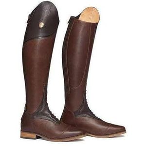 Herenschoenen Ridder Paardrijlaarzen (34-48), Kniehoge Paardrijlaarzen, Ritssluiting Aan De Achterkant + Puntige Neus, Unisex + Antislip, Middelhoge Hak (3-5 Cm), Voor De Herfst,45,Brown
