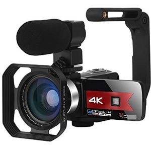 Volledige 4K UHD Streaming Camcorder Professionele Digitale Camera's 56MP Outdoor Video Recorder Vlog Knit IR Nachtzicht Multifunctionele Camcorder(Size:16G SD Card,Color:Rosso)