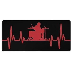 Drum Drummer Hartslag Print Bureau Pad Protector Muismatten Kantoor Tafel Mat Grote Muismat Antislip Laptop Pad