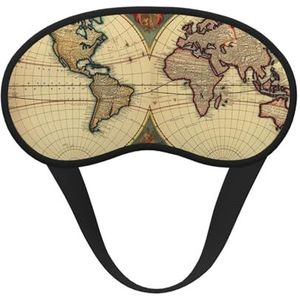 Wereldkaart, retro slaapmasker voor zijslaper, lichtblokkerende nachtmaskers voor slapen oogmasker voor vrouwen mannen oogbedekking zachte comfortabele oogschaduw voor reizen, dutje