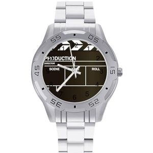 Film Clapper Board Mannen Zakelijke Horloges Legering Analoge Quartz Horloge Mode Horloges