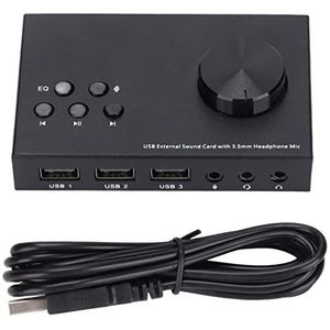 Externe USB-geluidskaart, USB-geluidsadapter 3,5 Mm-interface Multimode-ontwerp Meerdere EQ-geluidsconversie Audio-adapter voor Wind/OS X-systemen