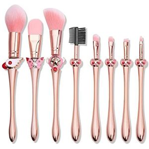 Eljjhah Nieuwe 8 stks Pro Make-up Borstels Sets & Kits Zeeman Maan Zacht Haar Blusher Concealer Oogschaduw FOUNDATION Lip Brush Cosmetica Tool (Handvat Kleur: Captor Cardcaptor)