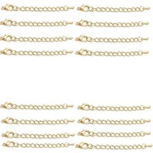 5-30PCS RVS Verlengkettingen Kreeft Sluitingen Connector Link Ketting Staart Maken DIY Armband Accessoires Benodigdheden-Rose goud-20PCS