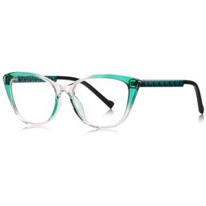 moomoobird Cat Eye Bril Vrouwelijke TR90 Montuur Mode Bril Frame voor Vrouwen, Groen Roze Frame