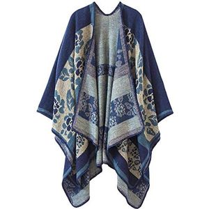 Poncho voor dames, sjaal, omslagdoek, cape, imitatiekasjmier, royale maat, elegant, warm, winters, dik en zacht, One Size