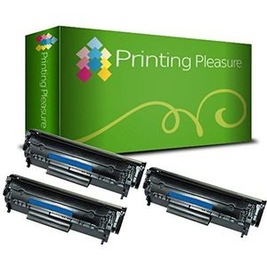 3 Toner Cartridges Compatibel met Q2612A FX-10 703 voor HP LaserJet 1010 1012 1015 1018 1020 1022 3010 3015 3020 3030 3050 Canon LBP2900 LBP2900i LBP3000 MF4120 MF4140 - Zwart, Hoge Capaciteit