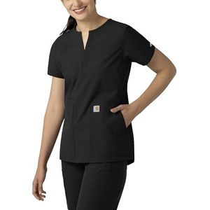 Carhartt Scrubs C12213 Dames Force Modern Fit Notch Neck Tuniek Top - X-Small - Zwart