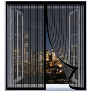 Magnetische Vliegengordijn 119x91cm(宽度x高度) Houdt Insecten/Vliegen/Muggen Mosquito Insecten Raamscherm Voor Kamerramen, Zwart