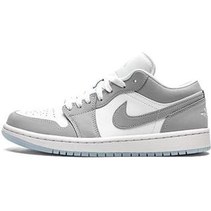 Nike Air Jordan 1 Lage sneakers voor dames, Wit/Wolf Grijs-aluminium, 39 EU