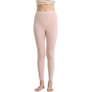 KWISUAWHGA Dames Thermische Lange Onderbroeken Hoge Taille Slanke Fit Ondergoed Basislaag Lichtgewicht Koud Weer Warme Onderkant,Roze,3XL