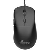 MediaRange - Muis - Zwart - Bedraad - USB-C - 6 Knoppen - 800-2400 DPI