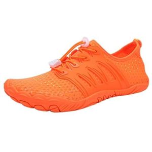 TEXSTYLE Heren Womens Blootsvoets Waterschoenen Sneldrogende Aqua Schoenen Unisex Zwemschoenen voor Mannen, Strand, Duiken, Surfen, Varen, Snorkelen Schoenen OMY12, Oranje, 3 UK Wide