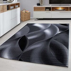 Modern Designer woonkamer tapijt Plus 8008 Black - 80x150 cm