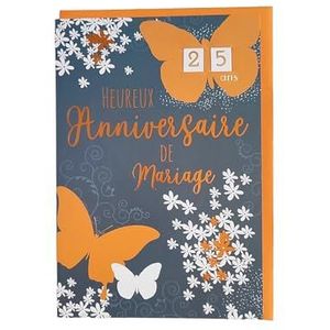 KBC Wenskaart - Huwelijksverjaardag - Blauwe Oranje Vlinders