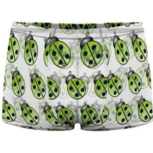 Groene lieveheersbeestje heren boxer slips sexy shorts mesh boxers ondergoed ademende onderbroek string
