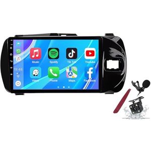 Android 14 Autoradio Sat Navi voor T-oyota Vitz (2015-2020) 9 Inch Touchscreen Multimedia Speler met Draadloze Carplay GPS Navigatie FM RDS Bluetooth 5G-WiFi SWC DSP,M120s