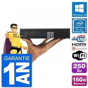 Dell Mini PC 3040 Micro Intel G4400T RAM 16GB harde schijf 250GB HDMI Windows 10 WiFi (Refurbis)