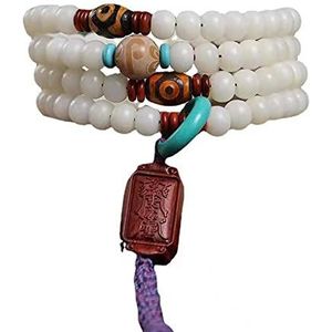 Boeddhistische rozenkrans Witte Bodhi kralen multi-cirkel armband ketting chique Bodhi Boeddha kralen for meditatie goede amulet sieraden geschenken