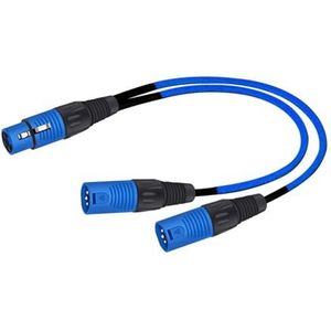XLR Y-Splitter Kabel 3Pin XLR Female naar Dual 2 Male Kleur Y Koord Evenwichtige Microfoon Adapter Patch Kabel 0.3M-5M (Color : Blue, Size : 5m)